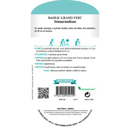 Sachet de graines Basilic grand vert - Les Doigts Verts