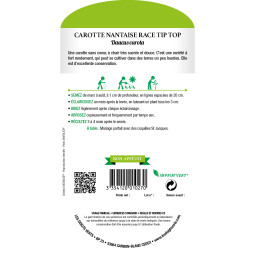 Sachet de graines Carotte nantaise race tip top - Les Doigts Verts