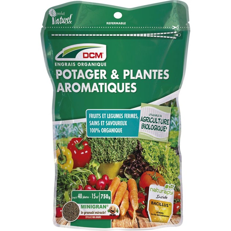 Sachet refermable Engrais Potager et Plantes Aromatiques 750g DCM