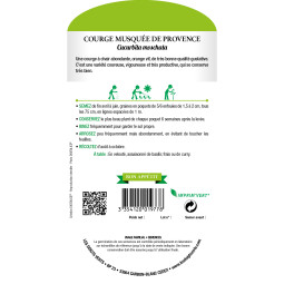 Sachet de graines Courge musquée de Provence - Les Doigts Verts