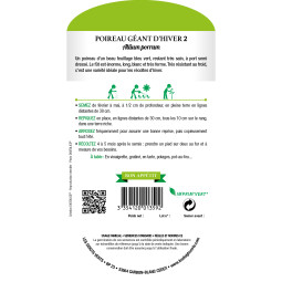 Sachet de graines Poireau géant d'hiver - Les Doigts Verts