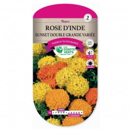 Sachet de graines Rose d'Inde sunset double grande variée - Les Doigts Verts