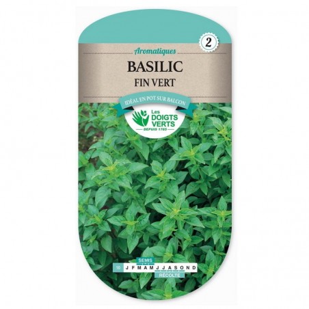 Sachet de graines Basilic fin vert - Les Doigts Verts