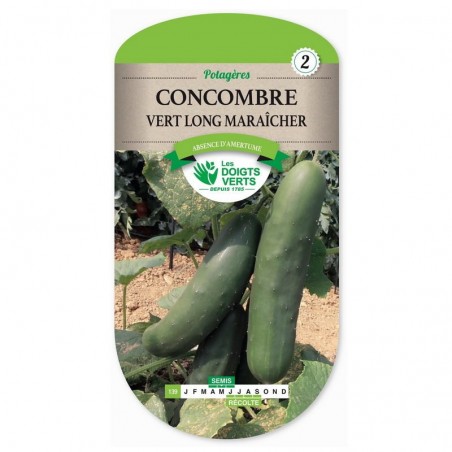 Sachet de graines Concombre vert long maraîcher - Les Doits Verts