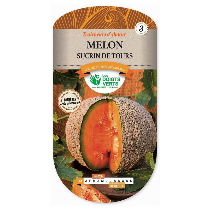 Sachet de graines Melon sucrin de Tours - Les Doigts Verts