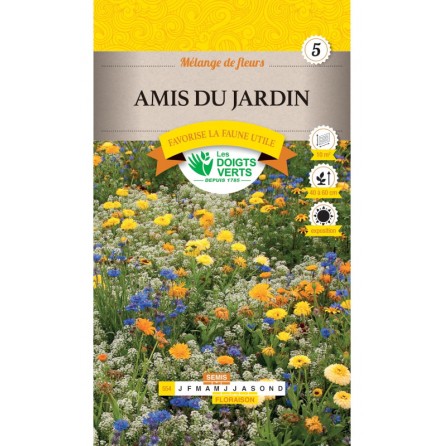 Sachet de graines Mélange de fleurs Amis du jardin - Les Doigts Verts