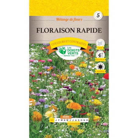 Sachet de graines Mélange Fleurs "Floraison Rapides" 20g - Les Doigts Verts