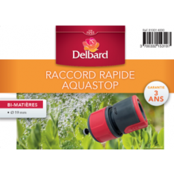 Raccord rapide Aquastop diamètre 19mm Delbard